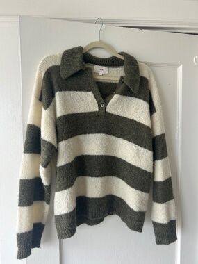 Xirena Green striped sweater